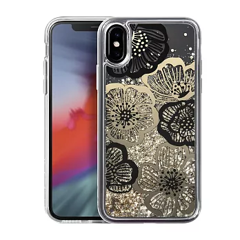 LAUT iPhone XS MAX  流沙系列手機保護殼-豪金花卉