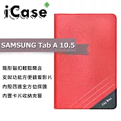 iCase+ Samsung Galaxy Tab A 10.5 隱形磁扣側翻皮套(紅)