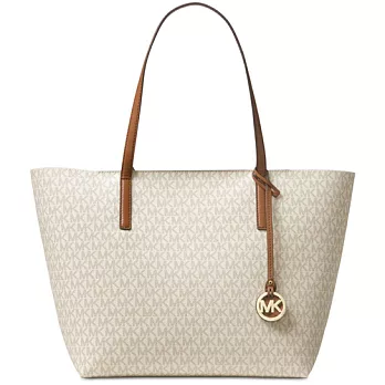 MICHAEL KORS 滿版LOGO防刮托特包-卡其白(現貨+預購)卡其白