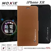 Moxie X-SHELL iPhone XR (6.1吋) 十字紋 360度旋轉防電磁波手機皮套 手機套黑色