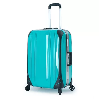 DF travel - 簡奢風華極光鏡面鋁框28吋行李箱-共4色湖水綠