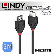 LINDY 林帝 BLACK系列 HDMI 2.0(Type-A) 公 to 公 傳輸線 3m (36473)