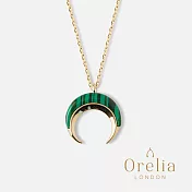 【Orelia】London 英國倫敦 MALACHITE CRESCENT NECKLACE 精緻孔雀綠月牙墜飾項鍊
