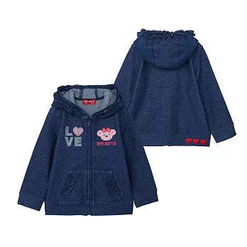 WHY AND 1/2 mini 荷葉仿牛仔外套 1Y~4Y80藍色