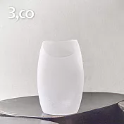 【3,co】玻璃月型口扁平花器(8號) - 白