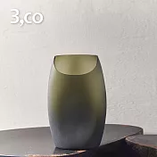 【3,co】玻璃月型口扁平花器(8號) - 綠