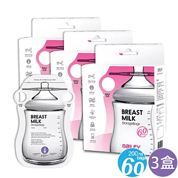 【韓國BAILEY貝睿】感溫母乳儲存袋-指孔型60入(3盒)