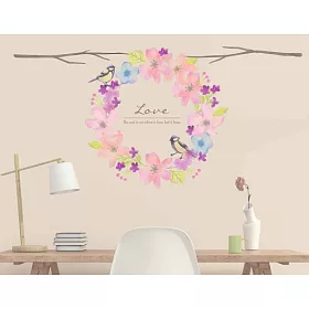 博客來 Itaste小品味 創意壁貼gi114 水彩風花圈