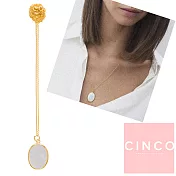 CINCO 葡萄牙精品 Gone rouge necklace 925純銀鑲24K金硬幣項鍊 簡約珍珠母貝款