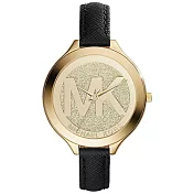 MICHAEL KORS 秀麗時尚皮革腕錶-黑色(現貨+預購)黑色