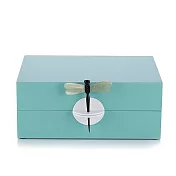 finara費納拉-戀色系列-收納盒【蜻蜓造型鎖扣牛角材質海藍啞光】(L)