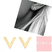 CINCO 葡萄牙精品 V earrings 925純銀鑲24K金耳環 勝利V型耳環
