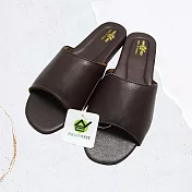 日式仿羊皮手工室內拖鞋-咖啡色×2雙27.5號