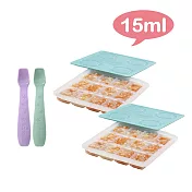 2angels 矽膠副食品製冰盒(2入)+餵食湯匙(台灣製)