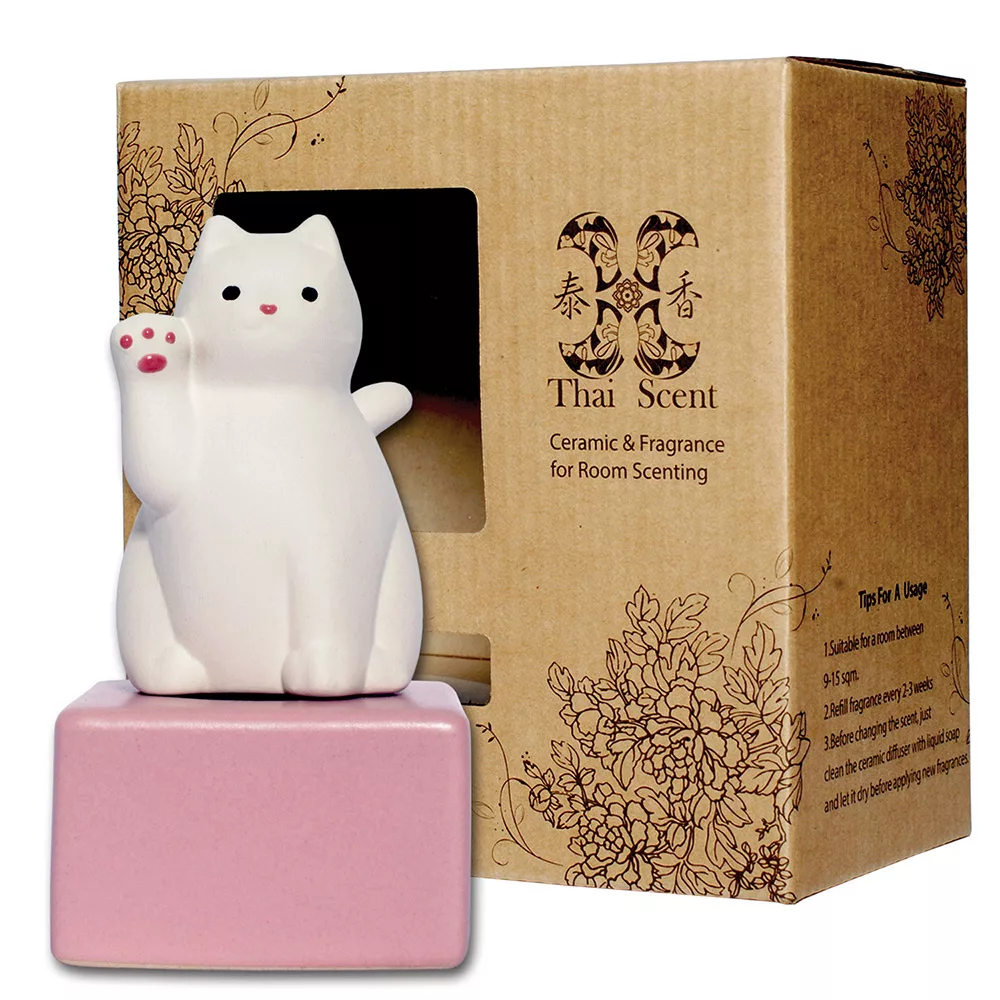 ThaiScent泰香 lucky cat擴香精禮盒(三款香氣任選)摩洛哥玫瑰