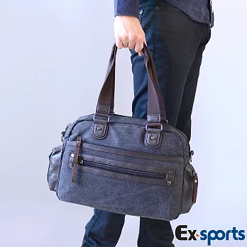Ex-Sports亞克仕 側背包旅行袋-尚型男黑色