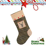 狂歡聖誕季-格紋綠襪子