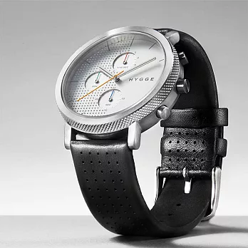 HYGGE｜日本都會時尚，機能真皮腕錶 不銹鋼銀、黑色皮錶帶