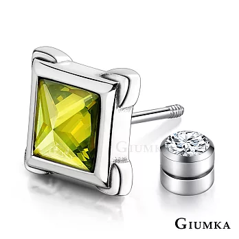 GIUMKA 925純銀 金字塔 方錐純銀耳環中性後鎖式 栓扣式系列 單邊單個 MFS07073橄欖綠單支‧約0.7