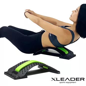 【Leader X】腰頸部伸展輔助器 按摩挺腰板(黑綠)