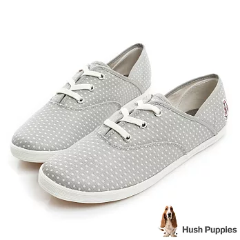 Hush Puppies 金屬感洞洞咖啡紗帆布鞋US6淺灰