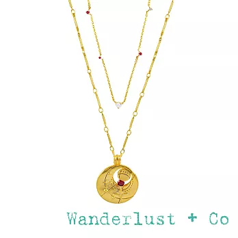 Wanderlust+Co 澳洲品牌 一月誕生石項鍊 鑲鑽金色項鍊
