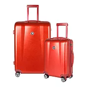 【BENTLEY】28吋+20吋 PC+ABS 蜂巢纹拉鍊款輕量行李箱 二件組-紅