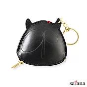 satana - Leather 真皮小惡魔零錢鑰匙包 - 黑色