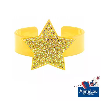 Anna Lou Of London 倫敦品牌 STARS 水晶星星手環 黃色寬版