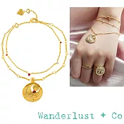 Wanderlust+Co 澳洲品牌 一月誕生石手鍊 鑲鑽金色手鍊