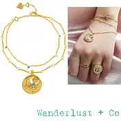 Wanderlust+Co 澳洲品牌 三月誕生石手鍊 鑲鑽金色手鍊