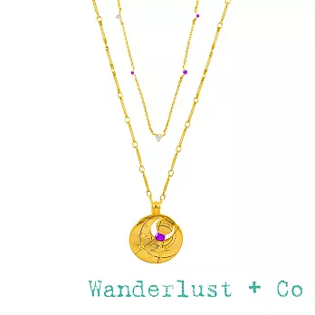 Wanderlust+Co 澳洲品牌 六月誕生石項鍊 鑲鑽金色項鍊