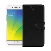 NISDA for OPPO R9s 風格磨砂側翻皮套 黑