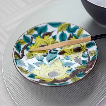 【東京食器】九谷燒 彩繪牡丹豆皿
