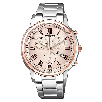 CITIZEN xC 典雅美眉時尚腕錶-銀X玫瑰金FB1434-50Y