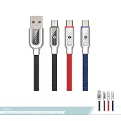 TOTU拓途 涵系列 1M 快充 Micro USB扁線編織數據傳輸線(BMA-08) 各廠牌適用/ 電源連接充電線藍色