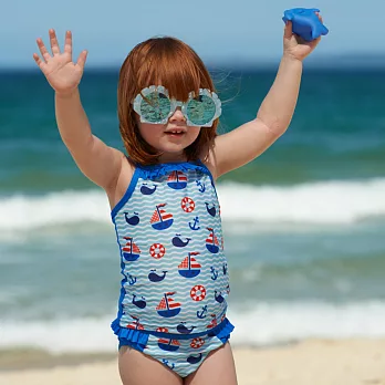 澳洲 RASHOODZ 兒童抗UV防曬兩件式比基尼泳裝 (小鯨魚與小船)9-12個月