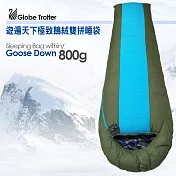 【遊遍天下】台灣製防風防潑水保暖雙拼睡袋 鵝絨睡袋GD800(1.49KG)F左開