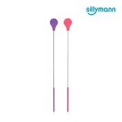 【韓國sillymann】100%鉑金矽膠吸管專用刷-2入甜心粉+葡萄紫