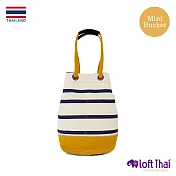 Loft THAI | 泰.兩用帆布水桶包.小 | Stripe/mustard