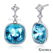 GIUMKA 925純銀耳環 綻放綺麗 採施華洛世奇水晶元素 MFS08139藍色