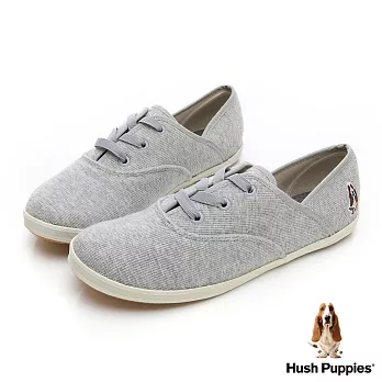 Hush Puppies 粉彩羅紋咖啡紗帆布鞋US5灰色