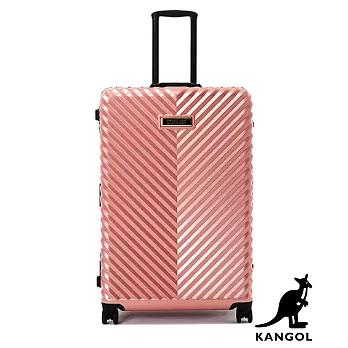 DF travel - 英國袋鼠奢華V款立體髮絲紋鋁框20吋行李箱-共2色玫瑰金