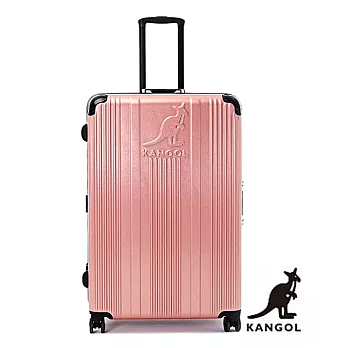 DF travel - 英國袋鼠優雅直線立體髮絲紋鋁框20吋行李箱-共2色玫瑰金
