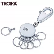 德國TROIKA專利PATENT快速一鍵更換鑰匙圈KYR60/MC(有彈簧鉤扣和6個可更換的戒指環)