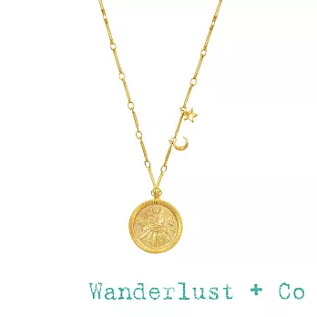 Wanderlust+Co 澳洲品牌 神秘之眼硬幣金項鍊 星星月亮細緻小墜 ALEYA