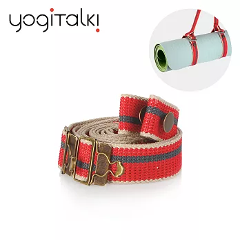 【yogiTalki】Hug系列 瑜珈墊專用葫蘆扣收納織帶  紅卡其