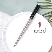 【KUAI ZHU】台箸三角不銹鋼筷21cm-花瓣系列5雙 沉黑