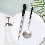 【KUAI ZHU】台箸不銹鋼餐具組-花瓣系列1組 沉黑