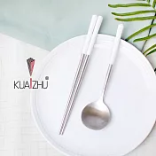 【KUAI ZHU】台箸不銹鋼餐具組-花瓣系列1組 淨白